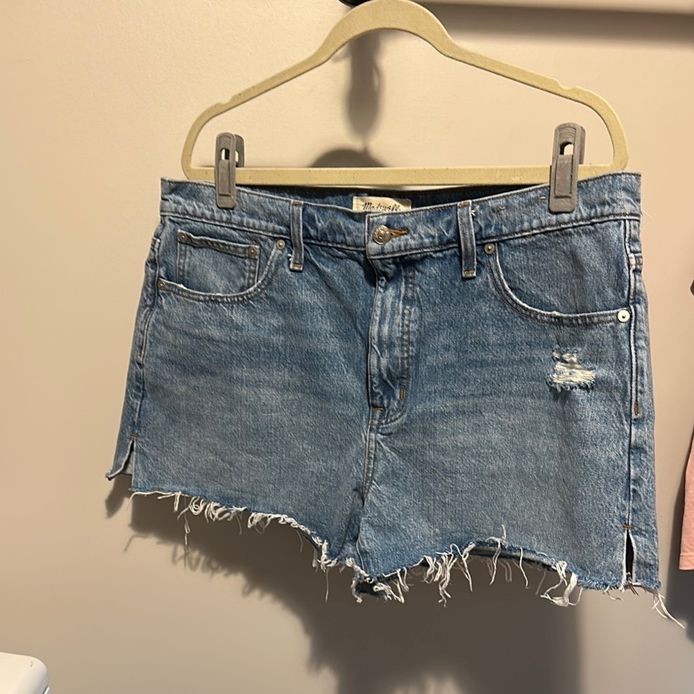 Madewell Blue Jean Shorts Distressed Cut-Off Style